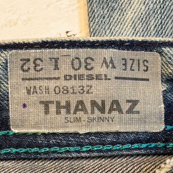Diesel Thanaz Slim Skinny Jeans size 30 Wash 813z Ditressed Patched - Picture 7 of 16